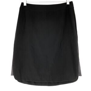 Eileen Fisher Womens Size XXS Black Stretch Skirt Silk Side Panels Knee Length